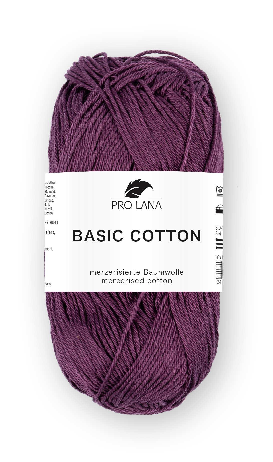 Basic Cotton / Knäuel 50g/125m LL / 100% Baumwolle mercerisiert gasiert