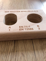 Prüfschablone nach EN 71-1 / EN 12586 A/B aus Holz