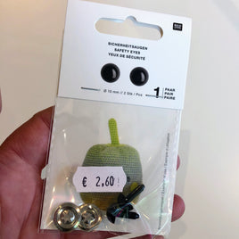 Rico Design Sicherheitsaugen 1 Paar aus Kunststoff mit Federscheibe verschiedene Größen