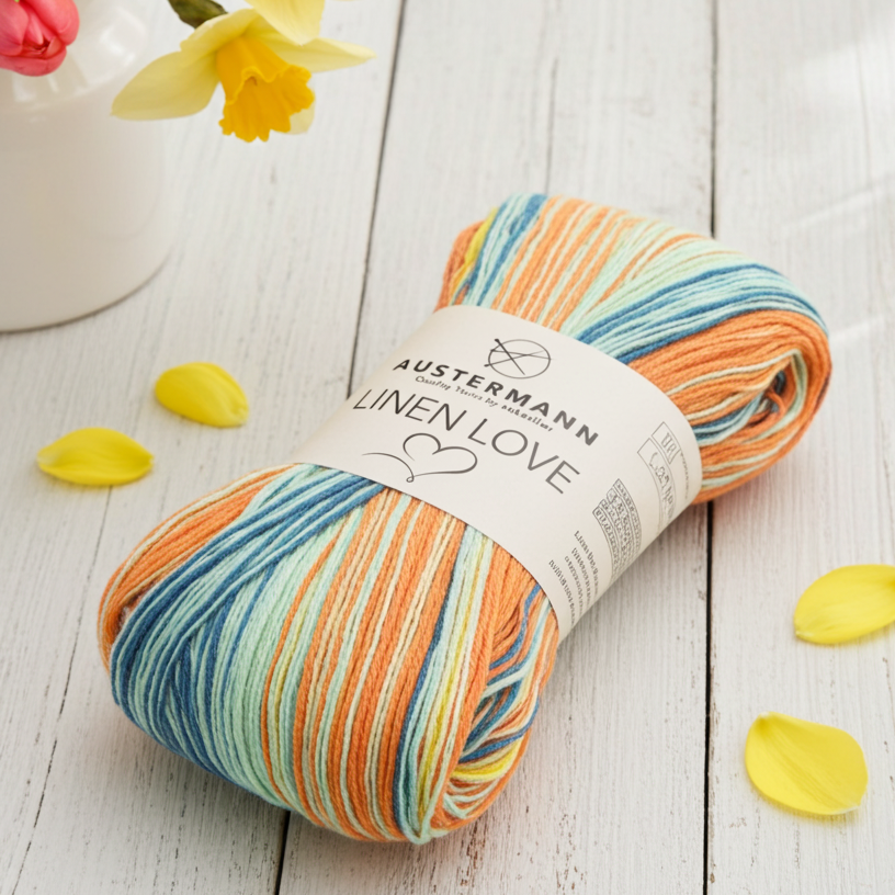 Linen Love / 50g/155m LL /  89% Leinen, 10% Baumwolle, 1% Polyamid