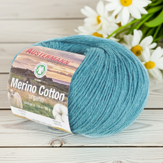 Merino Cotton / Knäuel 50g/230m LL / 55% Schurwolle (Merino), 45% Baumwolle (GOTS)