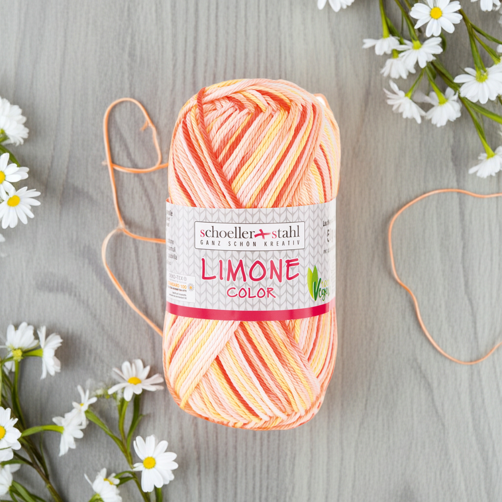 Limone Color / Knäuel 50g/125m LL / 100% Baumwolle mercerisiert gasier ...
